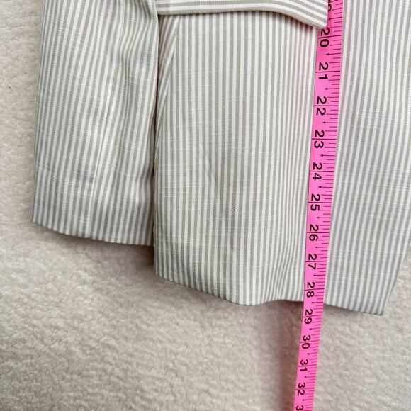 Preston & York Blazer Womens‎ 12 Beige White Striped Single Button Career Jacket - Picture 8 of 13